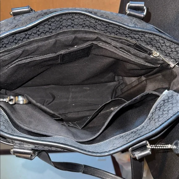 Coach Black Signature Jacquard Tote - Picture 8 of 11